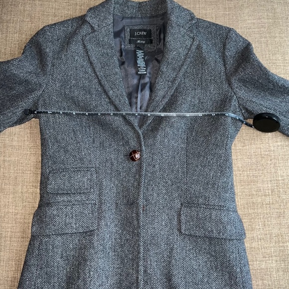 J.Crew Jacket/Blazer Size 2 Black/White/Gray w/ Leather Buttons - Picture 16 of 16